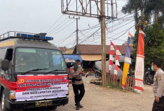 Pakai Mobil Penmas dan Bagikan Masker: Polisi Ingatkan Warga Indralaya Utara Jangan Bakar Lahan Sembarangan