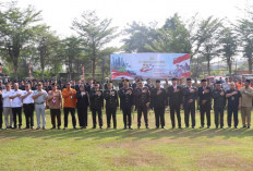 Gelar Pasukan Hari Bhayangkara Ke-80, Polres Ogan Ilir Siagakan Gabungan TNI hingga Damkar di Lapangan Apel