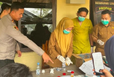 Pastikan Personel Bersih dari Narkoba, Polsek Batanghari Leko Tes Urine 32 Anggota