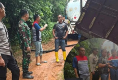 Apes! Truk Tangki Pencuri Minyak Terperosok di Prabumulih, 10 Ton Minyak Mentah Gagal Digondol
