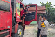Arus Balik Lebaran, Ratusan Kendaraan Sumbu Tiga Dikandangkan Sementara Oleh Polres Muba
