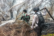 Polsek Sanga Desa Bersama Forkompimcam Kompak Padamkan Titik Api Karhutlah