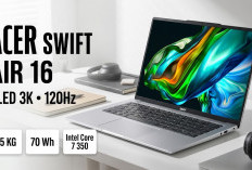 Super Tipis Cuma 13,3 mm! Acer Swift Air 16 Resmi Meluncur Bawa Layar OLED 3K 120Hz dan Bodi Aluminium Mewah