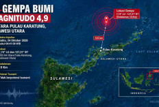 Gempa M 4,9 Guncang Utara Pulau Karatung Dini Hari, Cek Episentrum dan Kedalamannya
