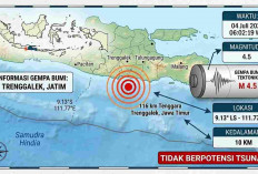 Gempa Magnitudo 4,5 Guncang Trenggalek Pagi Ini, Cek Titik Episentrumnya