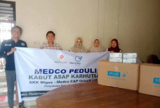 Medco E&P Salurkan 2.800 Kotak Masker dan Susu untuk Warga Terdampak Karhutla di Muba