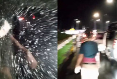 Mencekam! Detik-detik Pengendara Tol Prabumulih Kejar Pelaku Lempar Batu di Semak Belukar