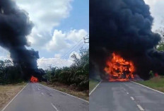 Geger! Video Bus Hangus Terbakar di Simpang Danau Muratara Beredar Luas, Netizen Pertanyakan Nasib Penumpang