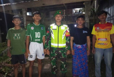 3 Babinsa Koramil 405-09 Kota Agung Bersama Bhabinkamtibmas dan Warga Gencarkan Ronda Malam di Mulak Ulu