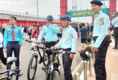 Bikin Warga Palembang Makin Nyaman Olahraga, Personel Ditpamobvit Siaga Penuh di CFD Ampera
