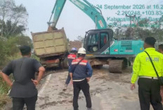 Jalan Licin Saat Hujan, Trailer Angkut 5 Mobil dan Dump Truk Kecelakaan di Jalintim Muba