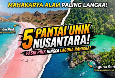 Mahakarya Alam Terlangka! Dari Pasir Merah Muda Hingga Laguna Rahasia, Ini 5 Surga Pantai Unik di Nusantara