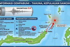Gempa Magnitudo 3,9 Guncang Kepulauan Sangihe Pagi Ini, BMKG: Tak Berpotensi Tsunami