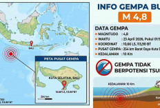 Gempa Magnitudo 4,8 Guncang Kuta Selatan Dini Hari, Tak Berpotensi Tsunami