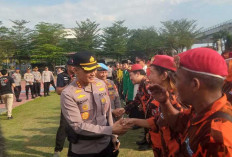 Kompak! Ratusan Anggota Ormas dan Ojol Bersatu di Apel Sabuk Kamtibmas Polrestabes Palembang