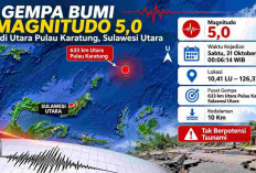 Gempa M 5,0 Guncang Utara Pulau Karatung Sulut, BMKG: Tak Berpotensi Tsunami!