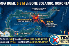 Bone Bolango Diguncang Gempa Kuat M 5,8, Disini Titik Episentrumnya
