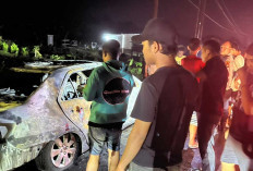 Kapolsek Tanjung Raja Ungkap Kronologi Terbakarnya Sedan Vios yang Sempat Bikin Macet Jalintim